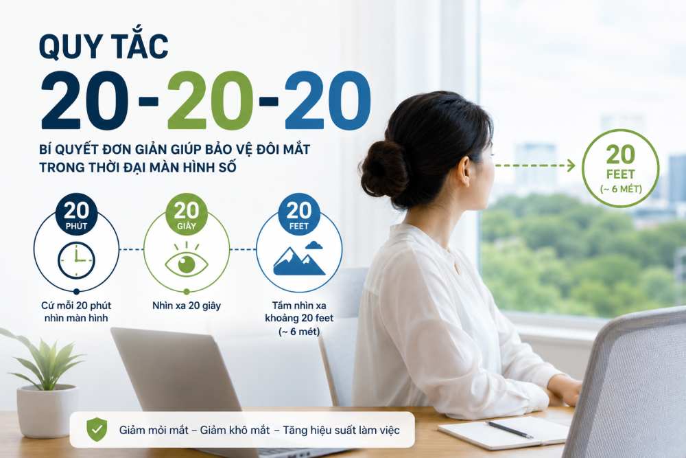 Quy Tắc 20-20-20: Bí Quyết Đơn Giản Giúp Bảo Vệ Đôi Mắt Trong Thời Đại Màn Hình Số