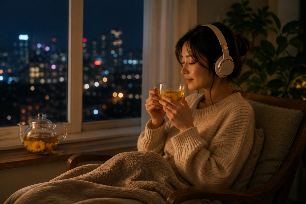 Một Tách Trà, Một Bản Nhạc Nhẹ: Công Thức Thư Giãn Sau Ngày Dài Mệt Mỏi